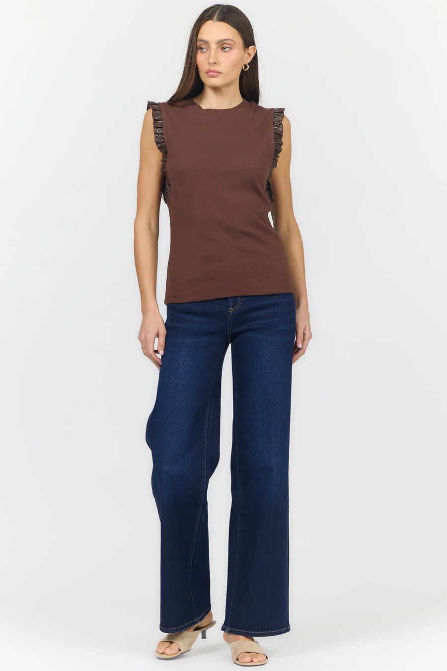 DEAR JOHN Bridget Ruffle Sleeve Top