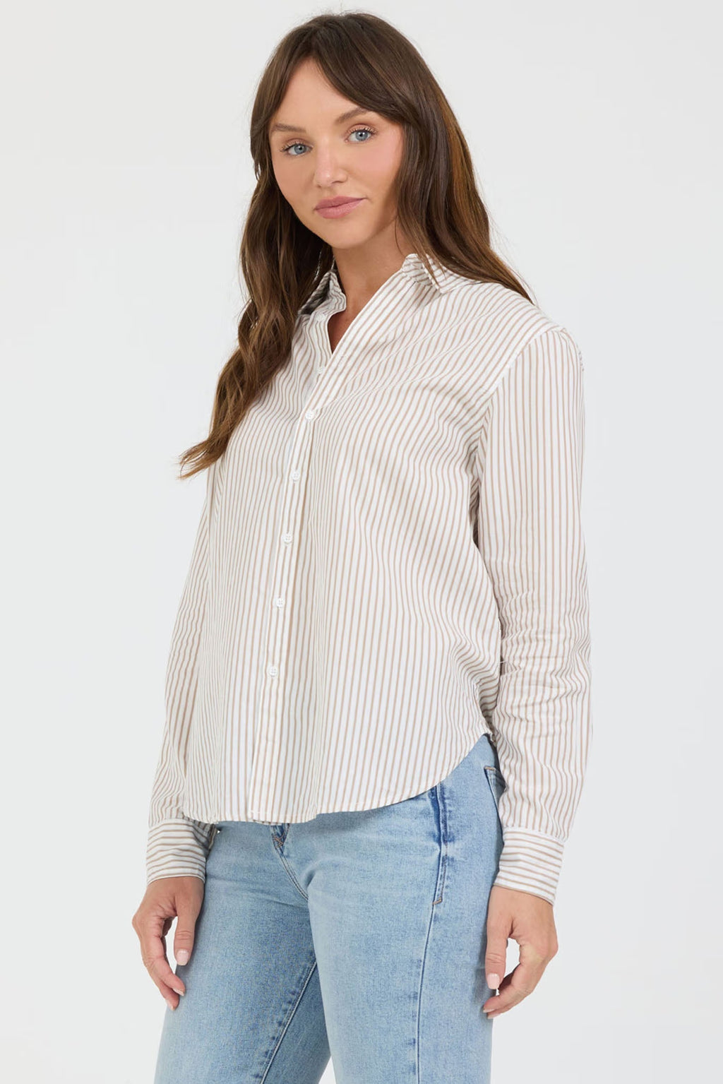 DEAR JOHN Lolita Khaki Stripe Shirt