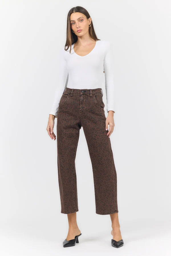 DEAR JOHN Lasso Jean - Brown Leopard