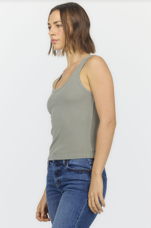 DEAR JOHN Louise Scoop Neck Tank - Vetiver