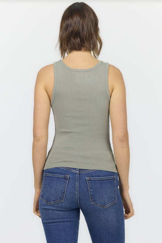 DEAR JOHN Louise Scoop Neck Tank - Vetiver