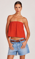 Bobi Double Layer Tube Top - Barn Red