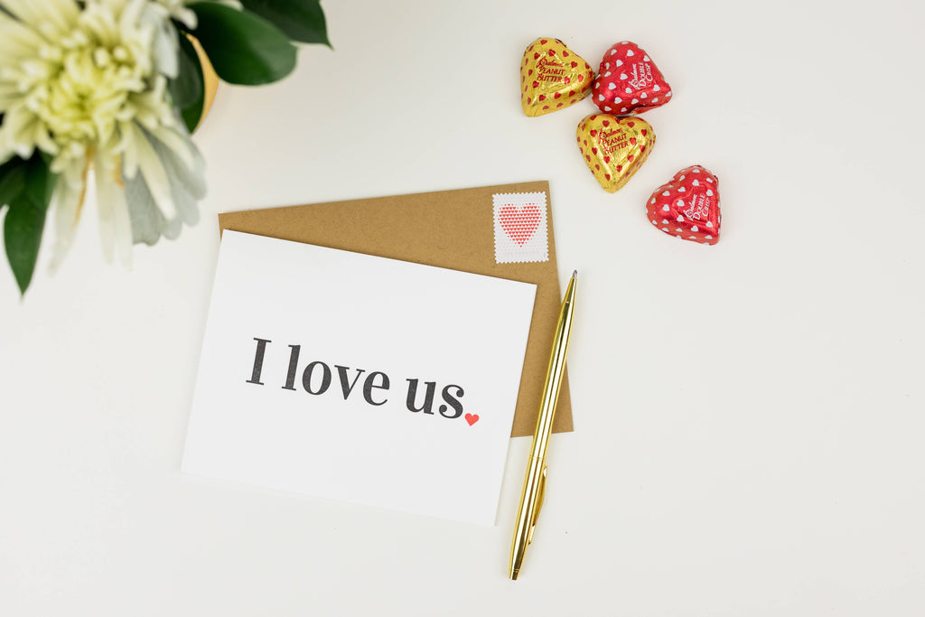 CG Letterpress I LOVE US Greeting Card