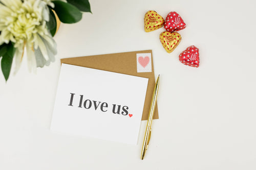 CG Letterpress I LOVE US Greeting Card