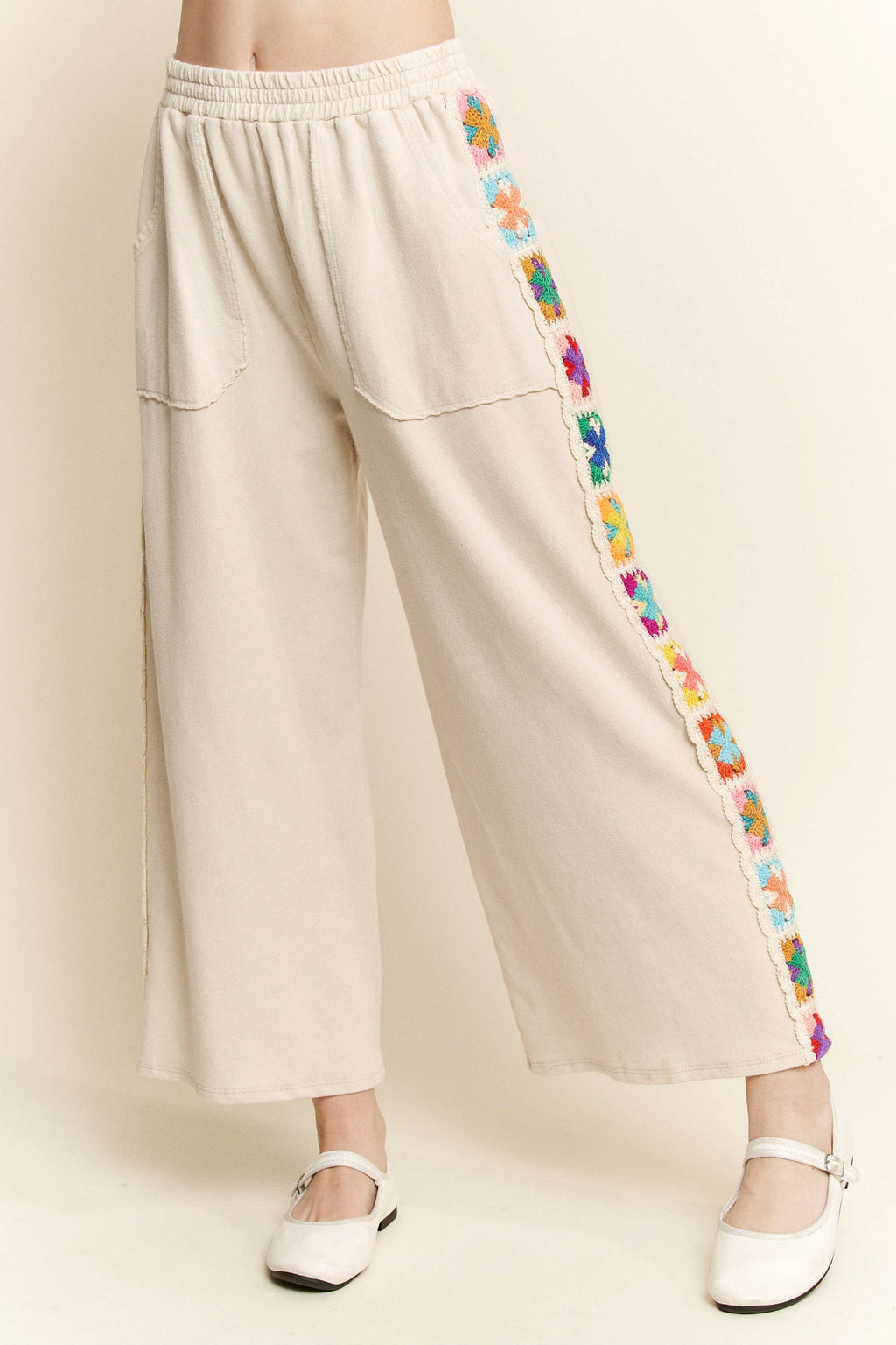 ANTOINETTE Crochet SidePanel MineralWash Pant