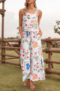 NOTICE 2pc Print SquareNeck Tank/ Wide Leg Pants Set