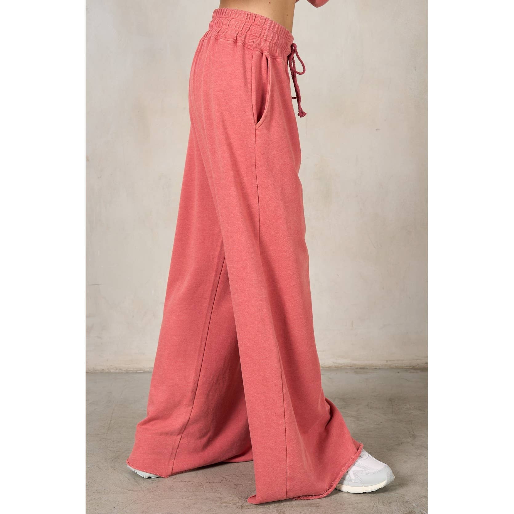 Matching Rib Wide Oversize Sweatpants: HUNTER GREEN / L