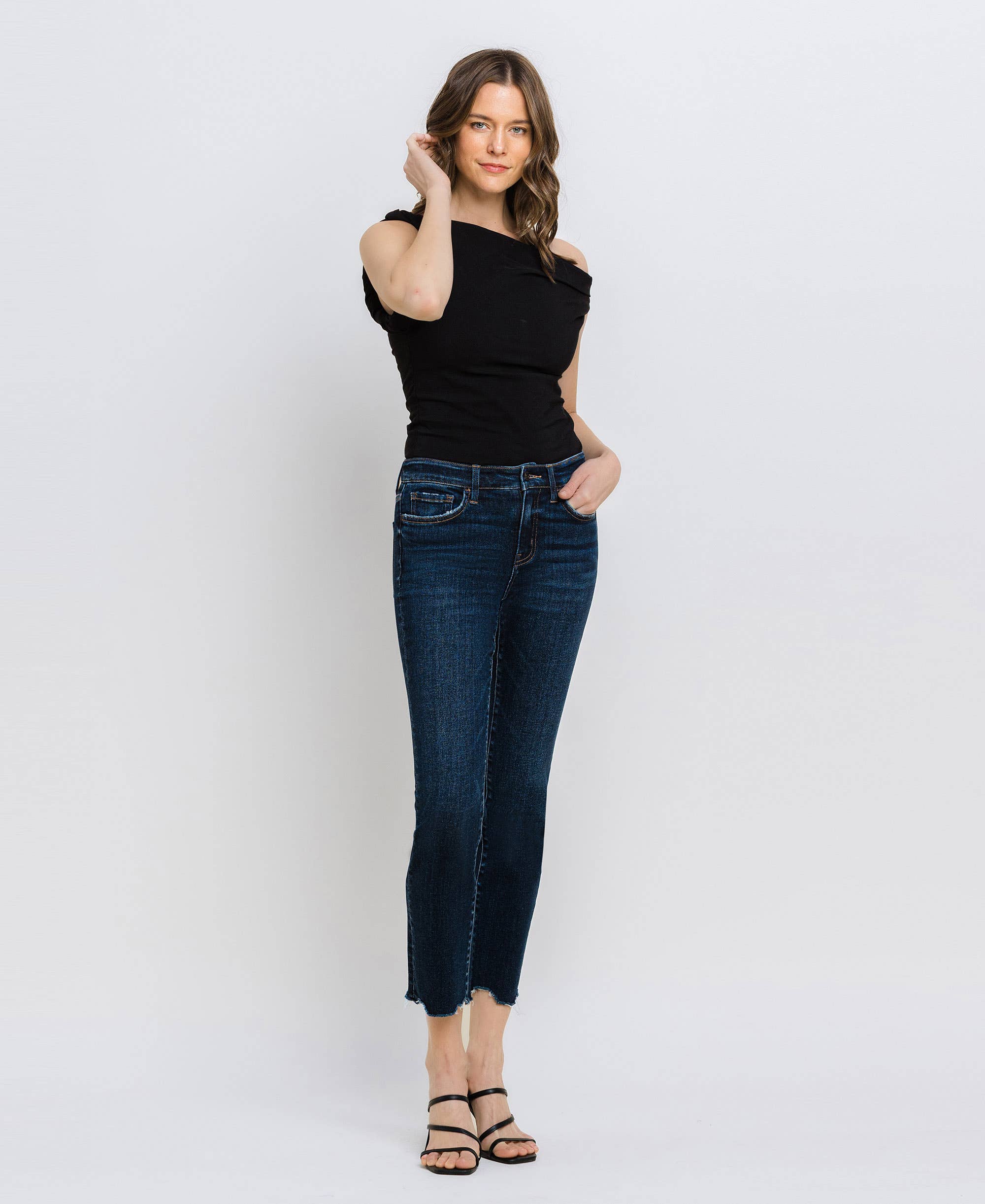 VERVET by Flying Monkey CARLENE  MidRise Slim StraightLeg Jean