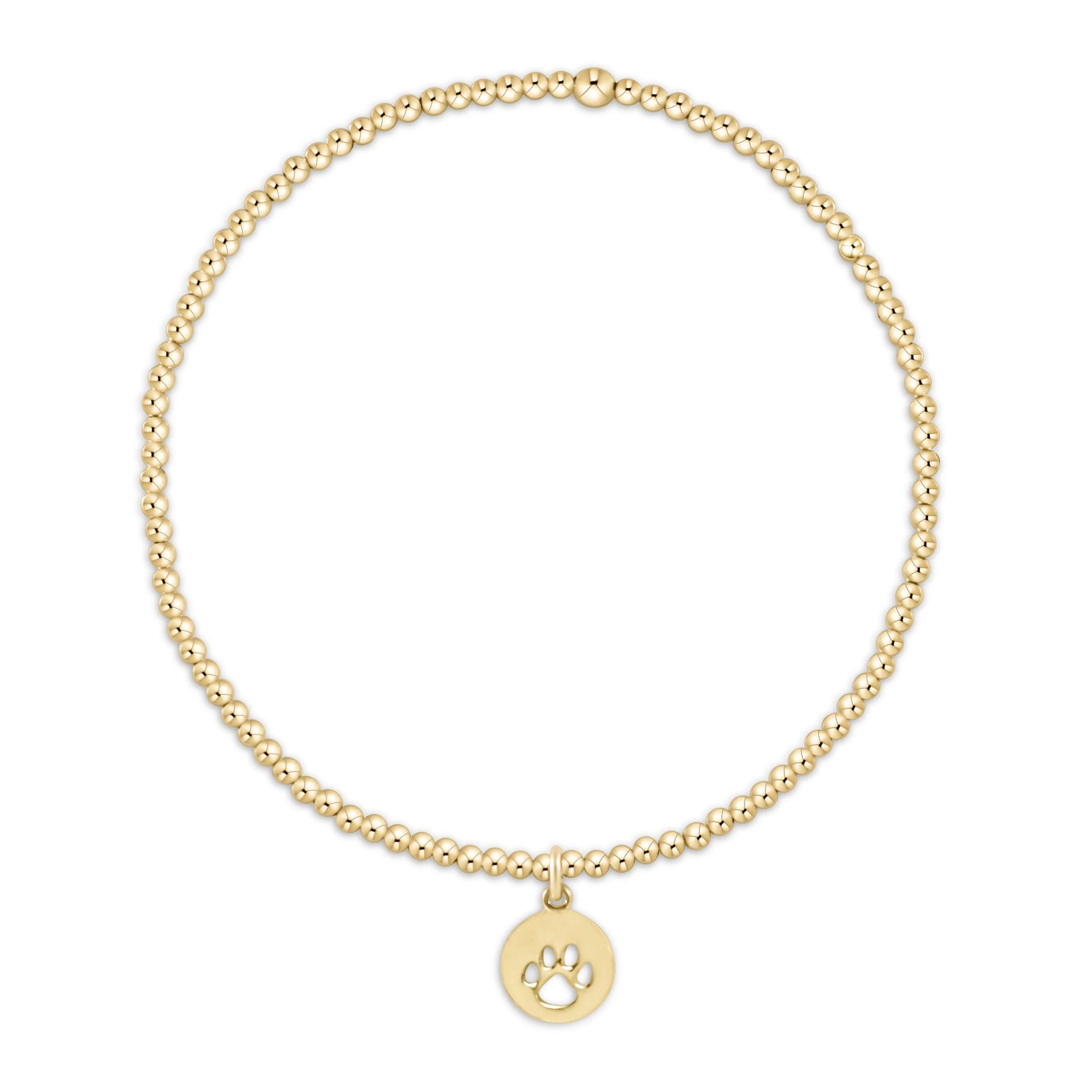 ENEWTON EGIRL Classic Gold 2mm Bracelet - Paw Print Small Gold Disc