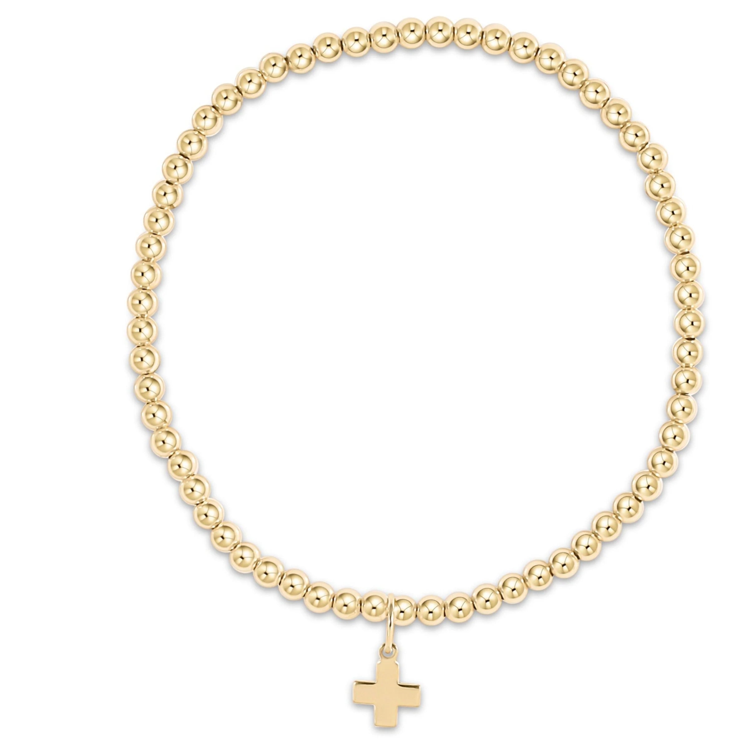 ENEWTON EGIRL Classic Gold 3mm Bracelet - Signature Cross Gold Charm