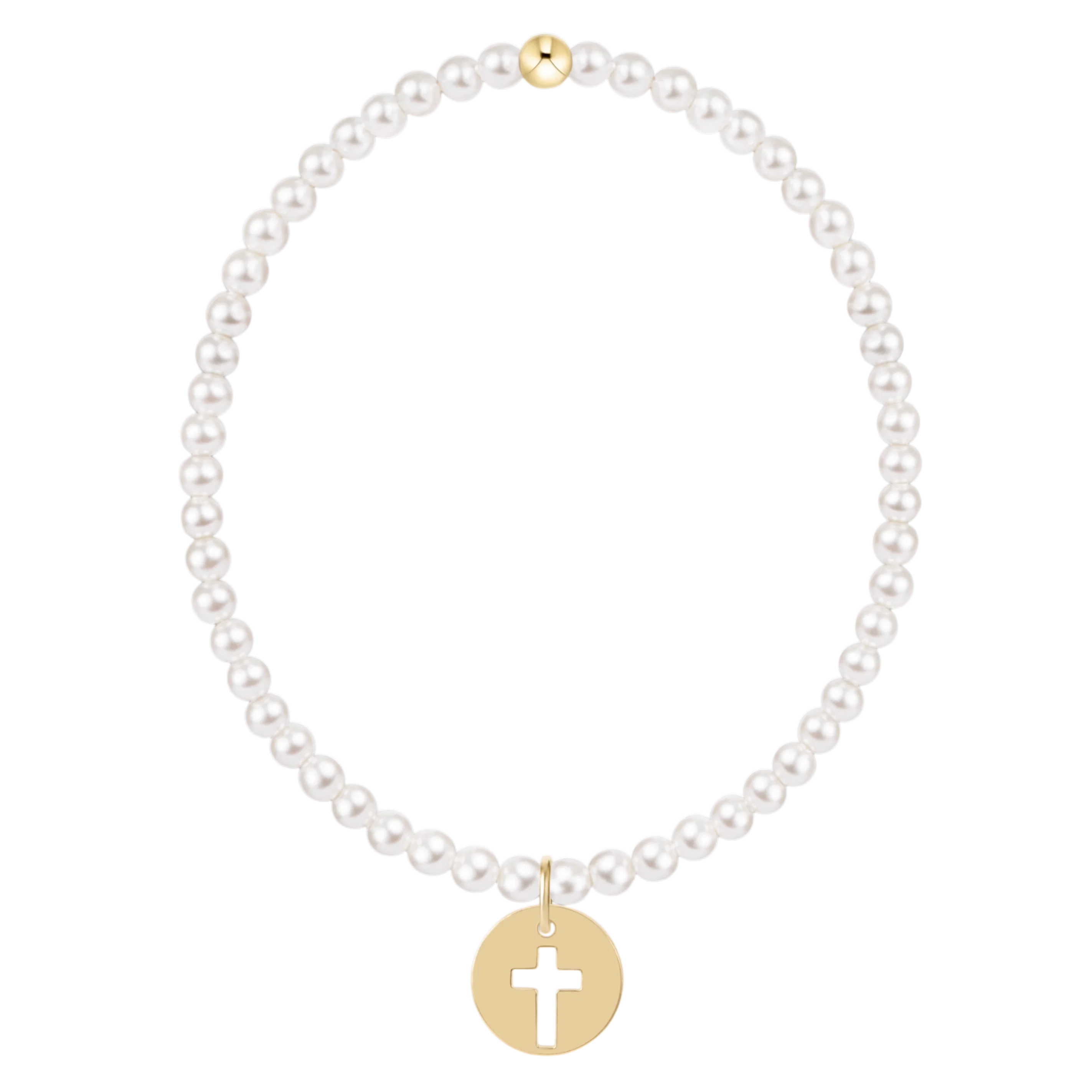 ENEWTON EGIRL Classic Pearl 3mm Bracelet - Blessed Gold Disc