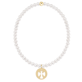 ENEWTON EGIRL Classic Pearl 3mm Bracelet - Guardian Angel Gold Disc