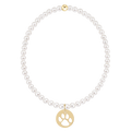 ENEWTON EGIRL Classic Pearl 3mm Bracelet - Paw Print Gold Disc