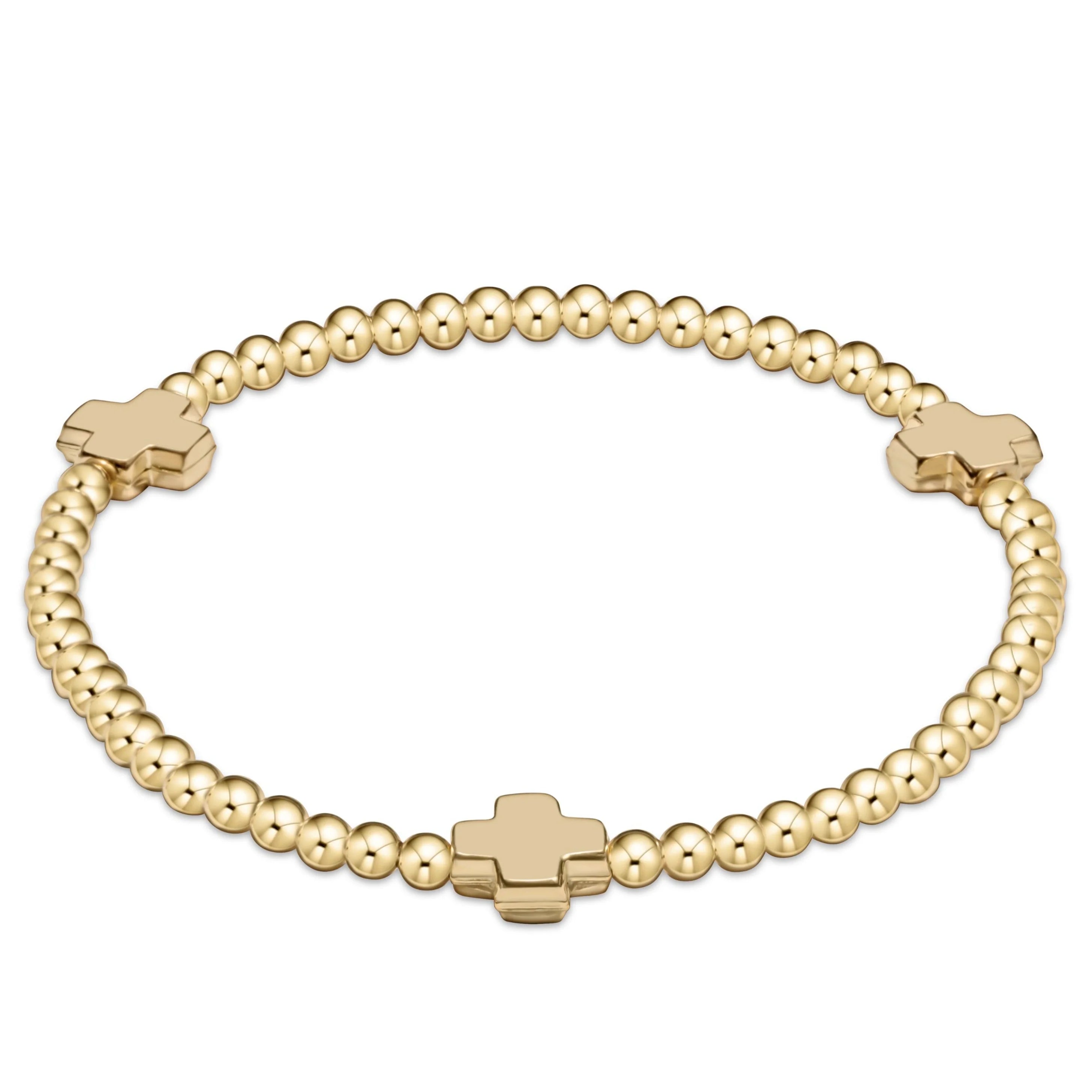 ENEWTON EGIRL Signature Cross 3mm Gold Bracelet - Gold