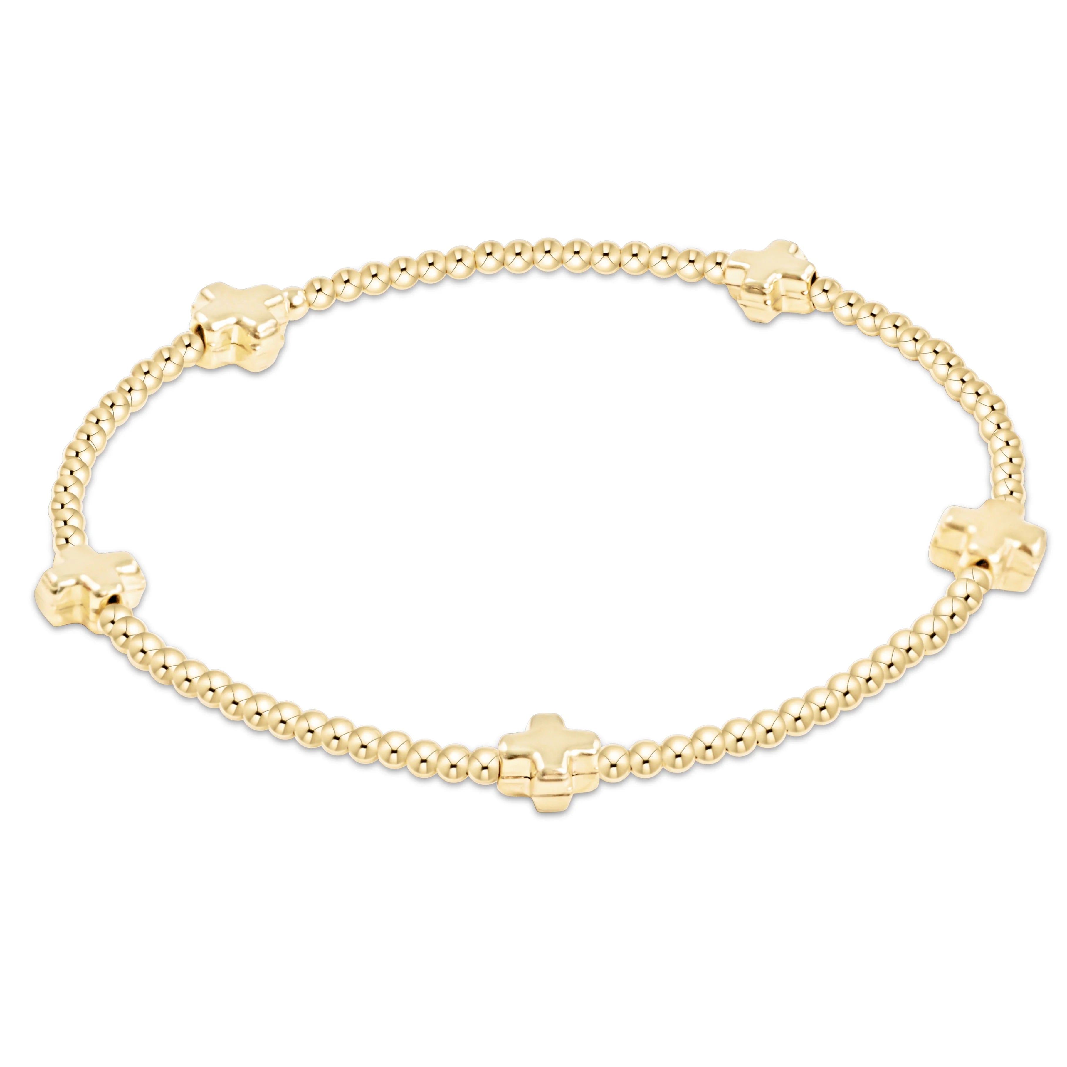 ENEWTON EGIRL Signature Cross Small 2mm Gold Bracelet - Gold