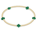 ENEWTON - Signature Small CROSS Gold Pattern 2mm Bead Bracelet- Emerald