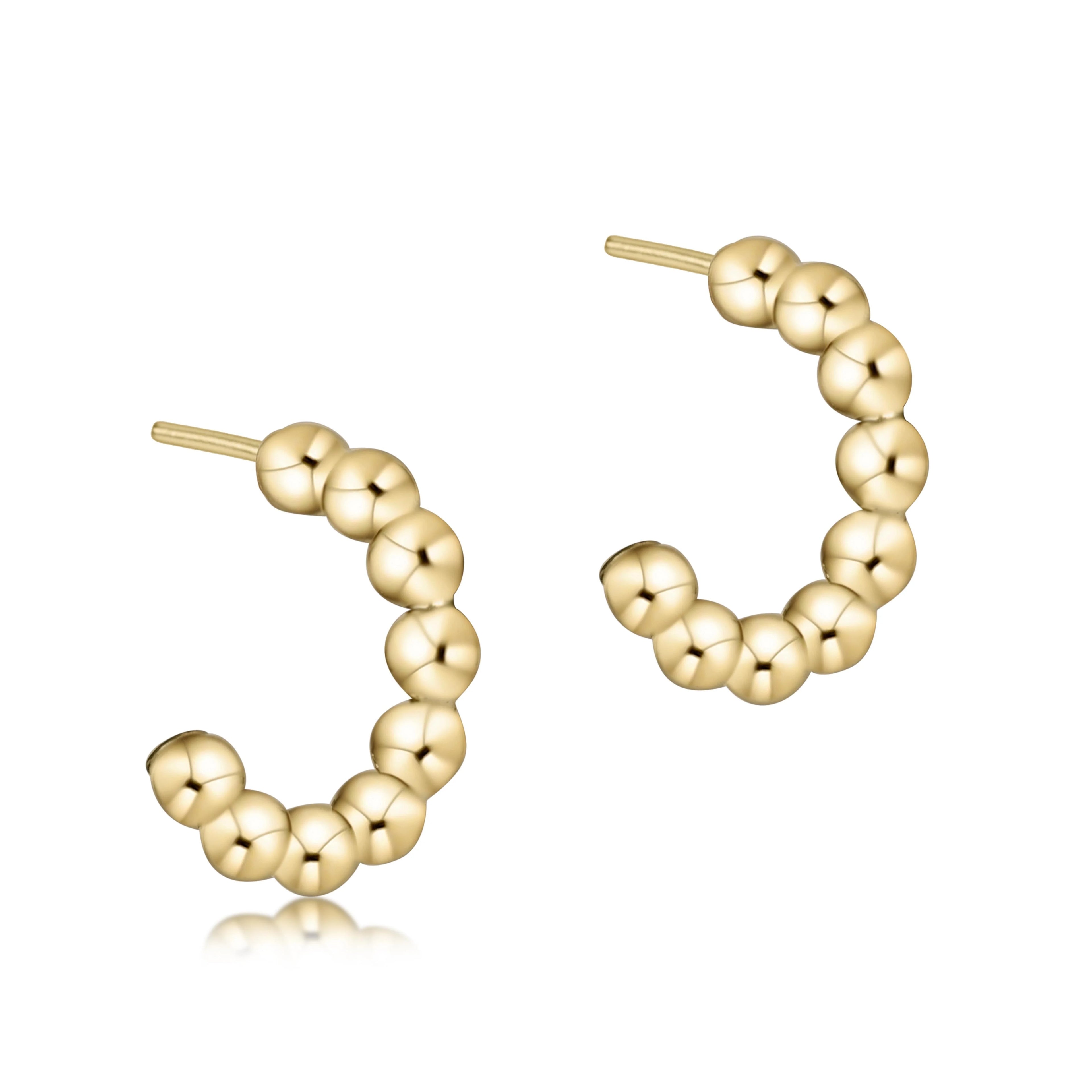 ENEWTON Beaded Classic 1" Post Hoop - 4mm Gold