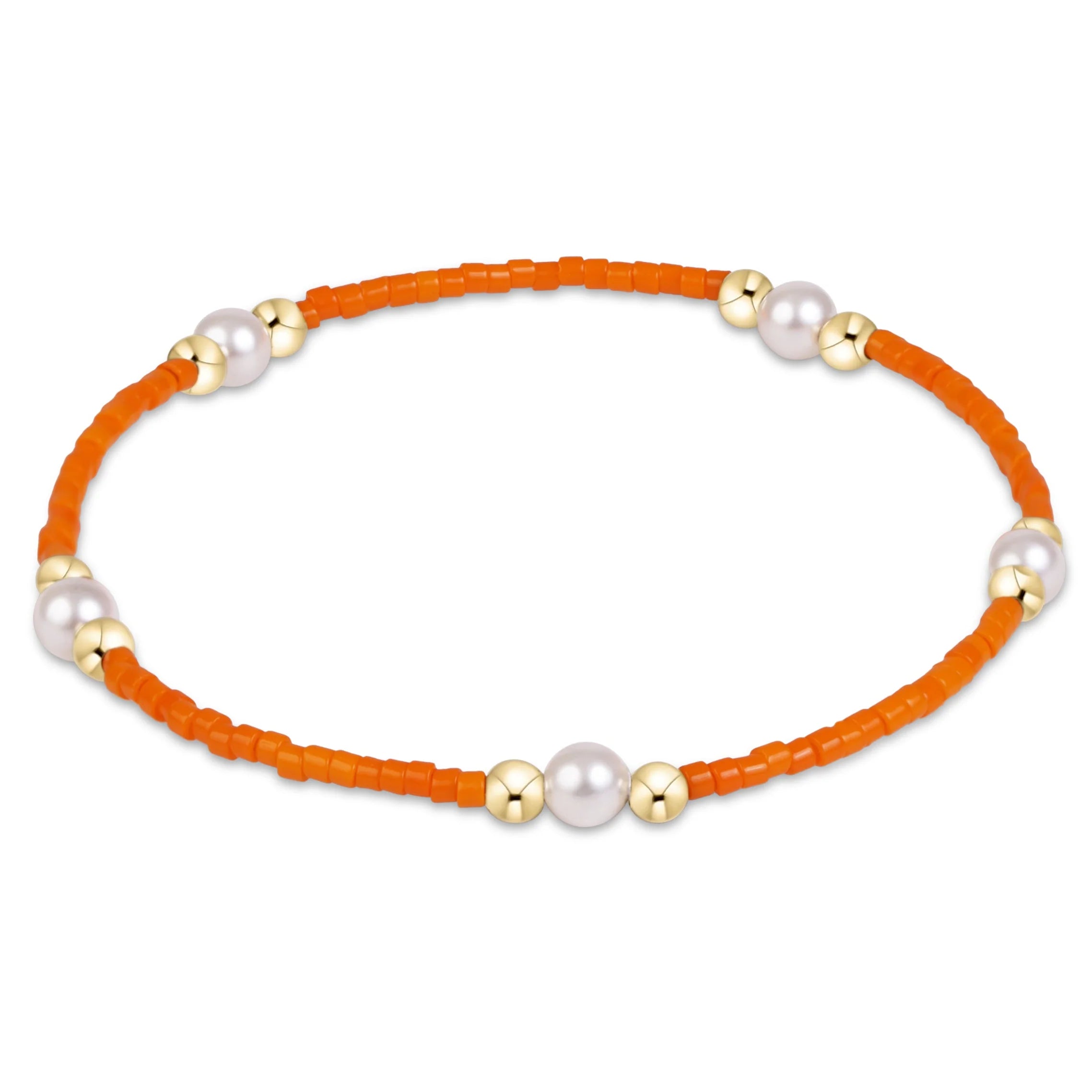 ENEWTON Gameday Hope Purpose Pearl Bracelet - Orange