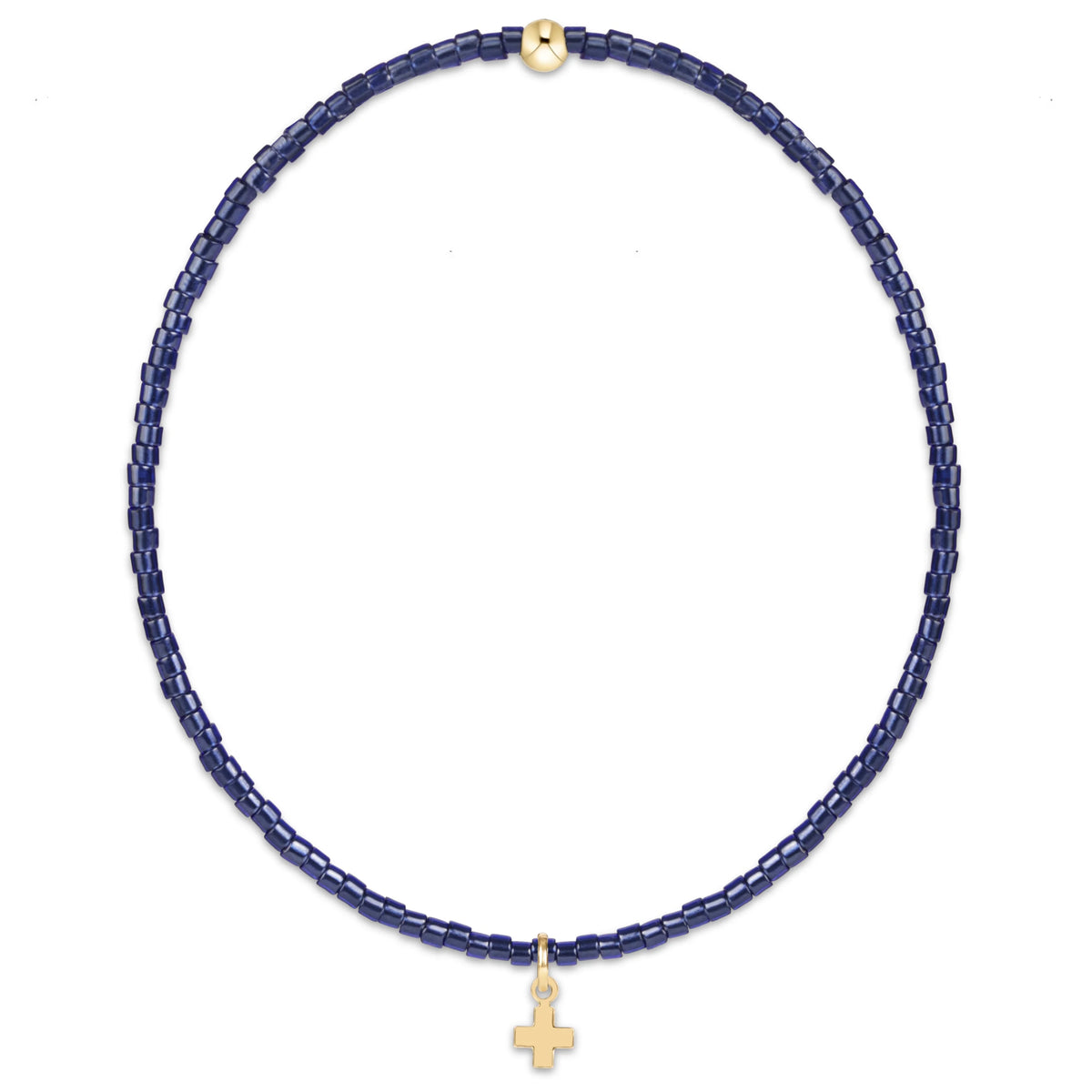 ENEWTON Hope Classic Navy Bracelet - Signature Cross Small Gold Charm