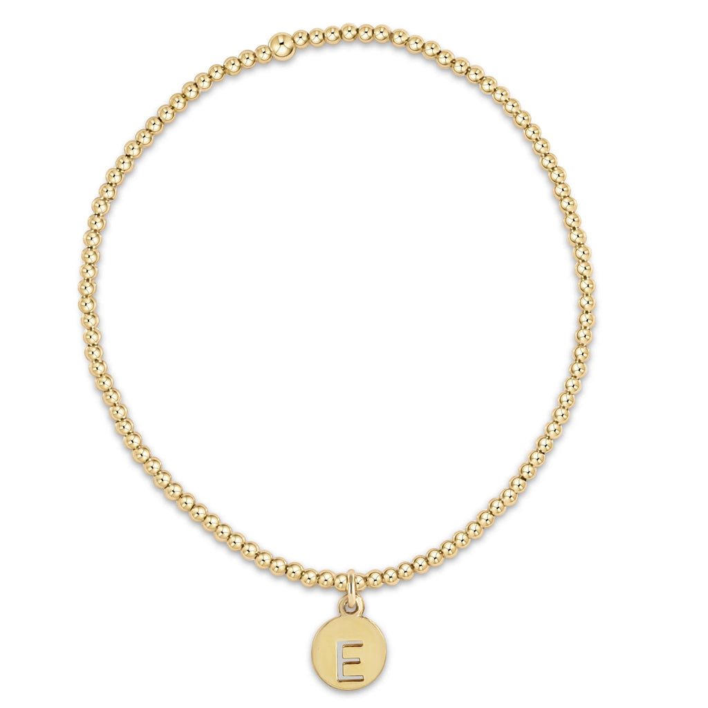 ENEWTON Classic Gold 2mm Bracelet - Respect Small Gold Disc - Initial Bracelet