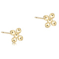 ENEWTON Signature Cross Beaded Small Gold Stud