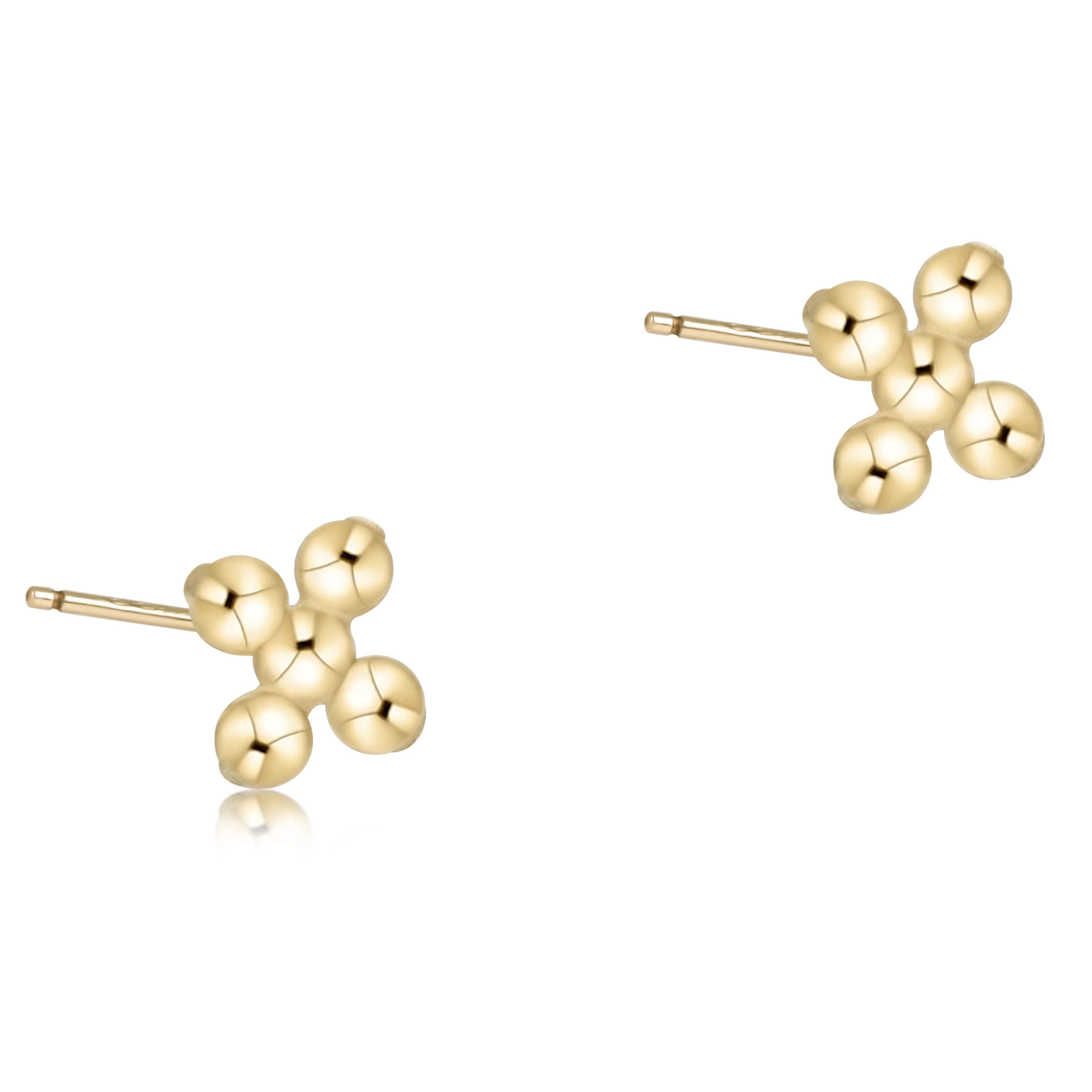 ENEWTON Signature Cross Beaded Small Gold Stud