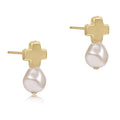 ENEWTON Signature Cross Gold Stud - Classic Pearl