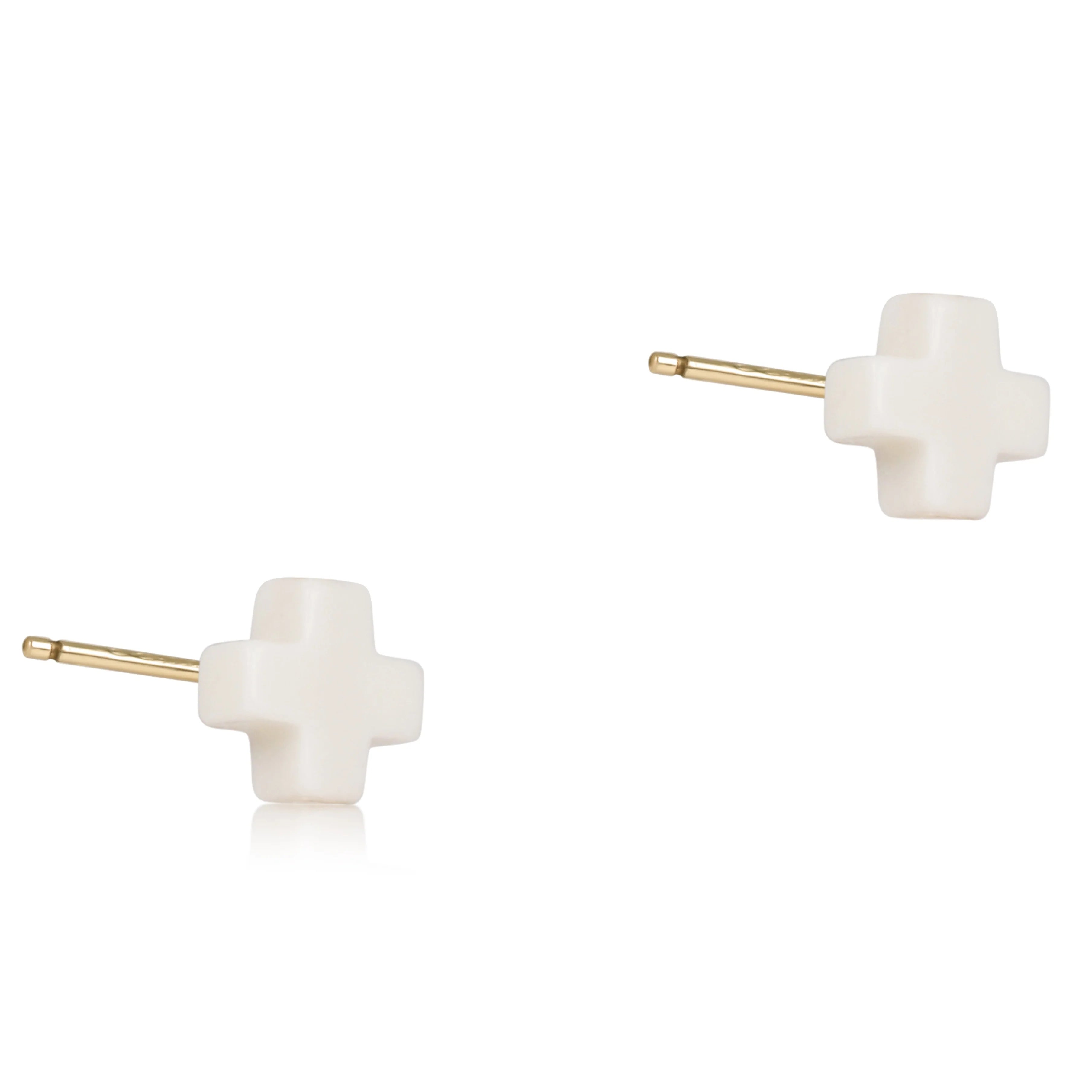 ENEWTON Signature Cross Small Stud - Off-White