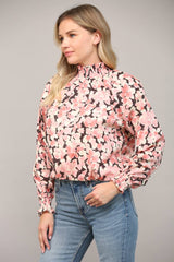 USHER Floral BubbleHem WaistCrop Top