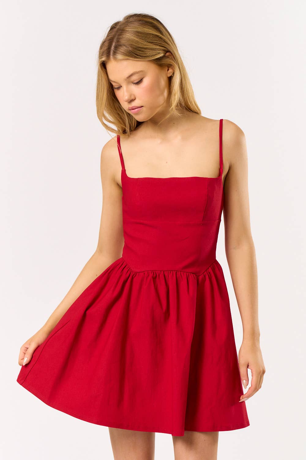 BD25319 FIT & FLARE MINI DRESS: IVORY / SMALL
