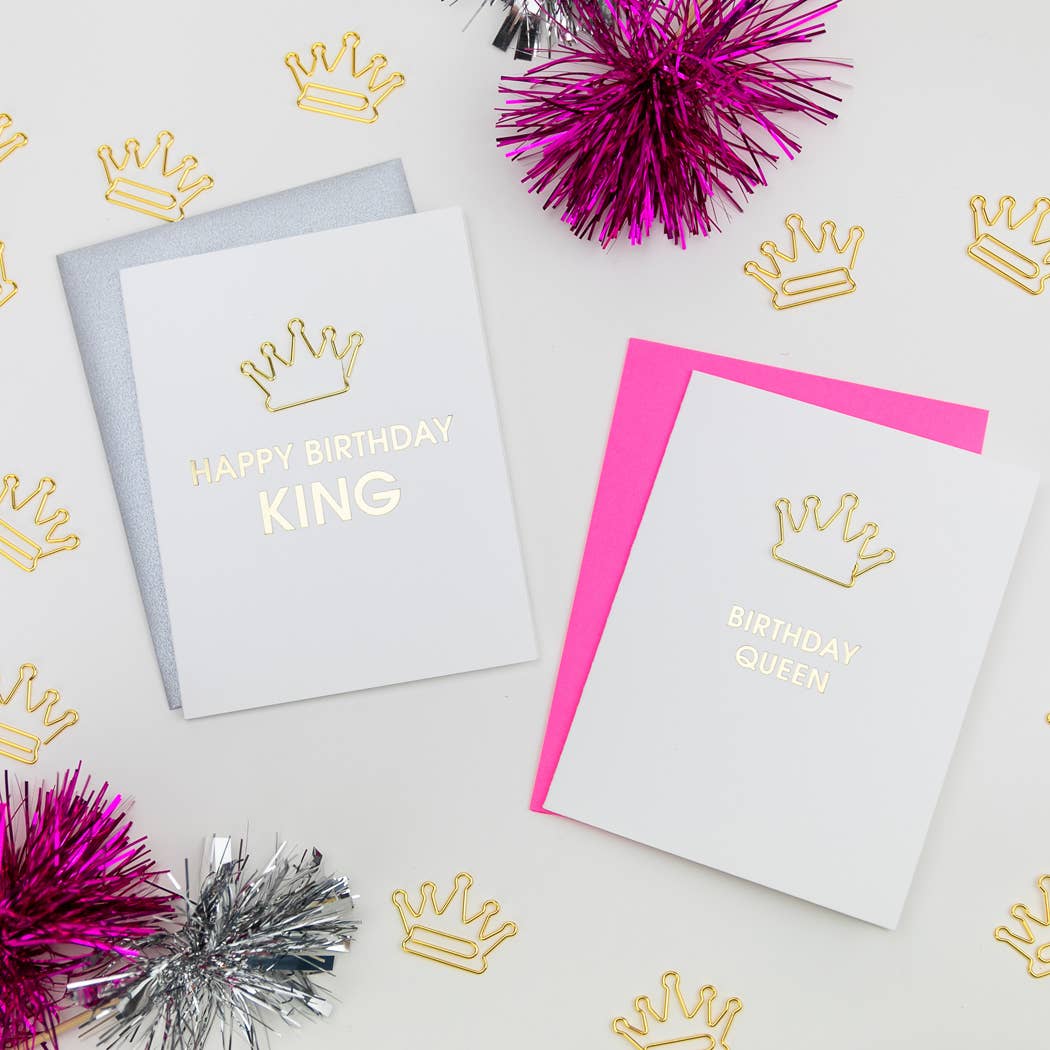 BIRTHDAY QUEEN Letterpress Greeting Card