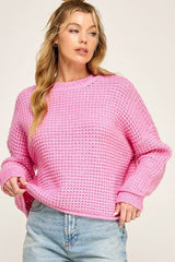 BLAKELY WaffleKnit WaistCrop Sweater Top