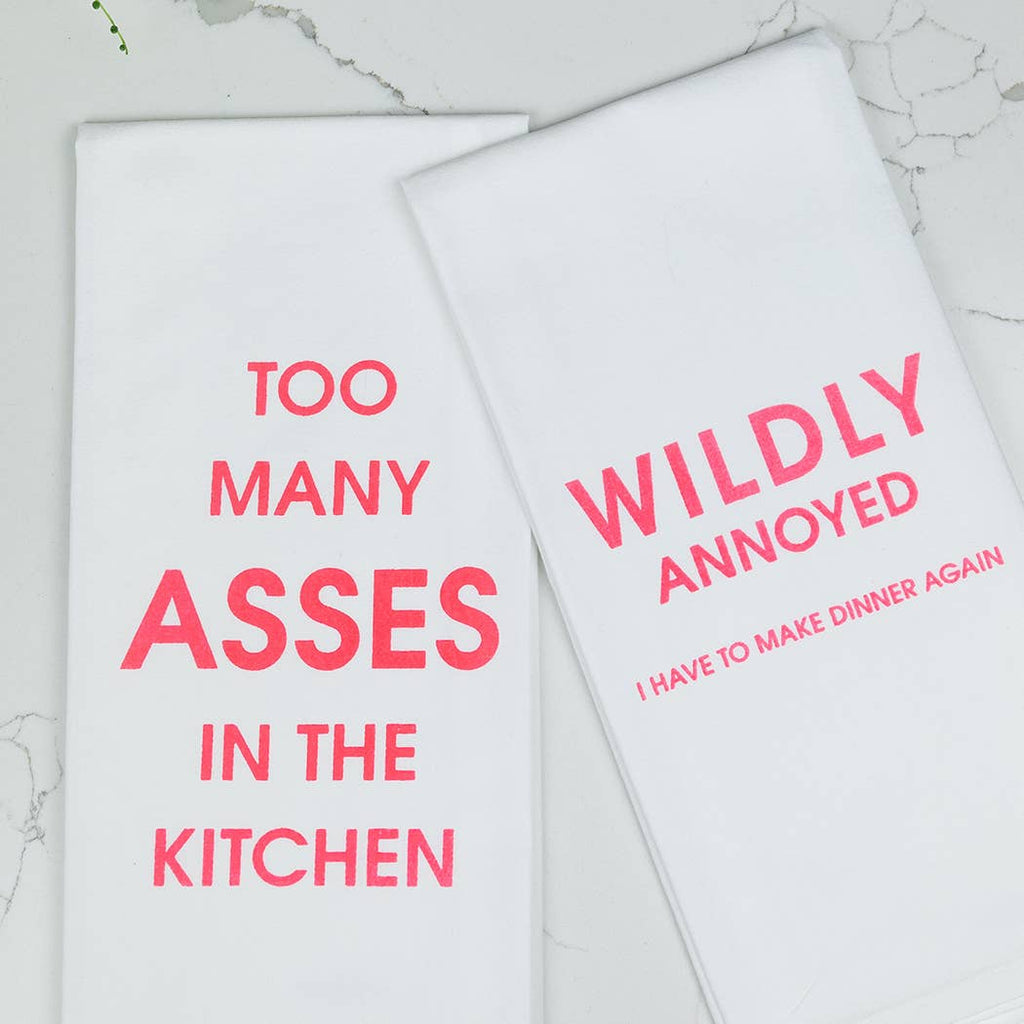 Wildly Annoyed I Have To Make Dinner Again Funny Tea Towels - 100% Cotton