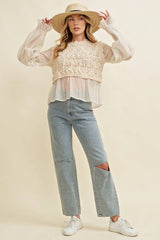 CELESTE Crochet Layered Twofer Top