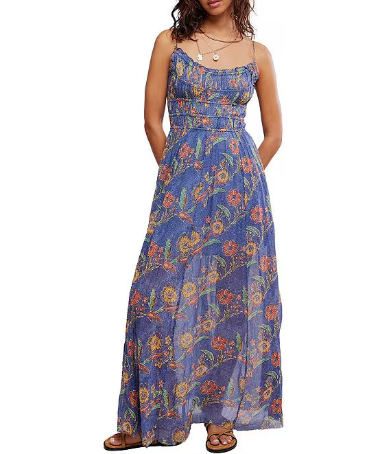 FREE PEOPLE One Ciella Scoop Neck Printed Maxi Dress