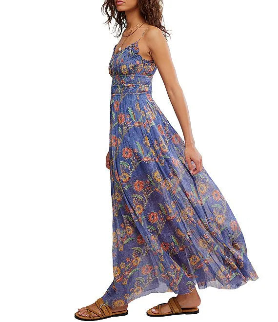 FREE PEOPLE One Ciella Scoop Neck Printed Maxi Dress