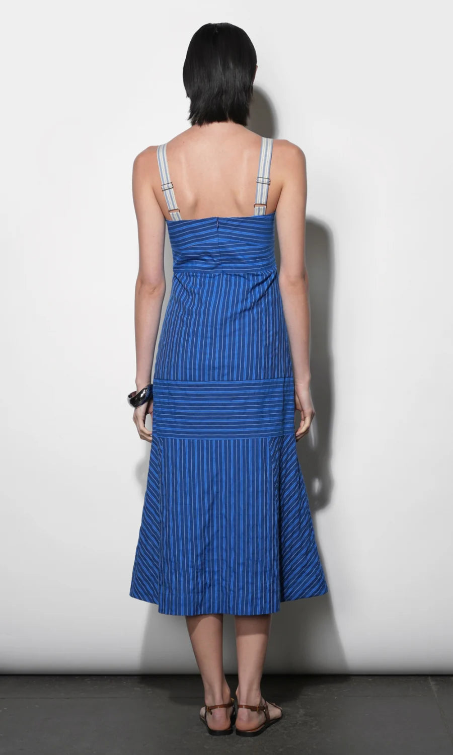 GREYLIN Gail Stripe Work Midi Dress