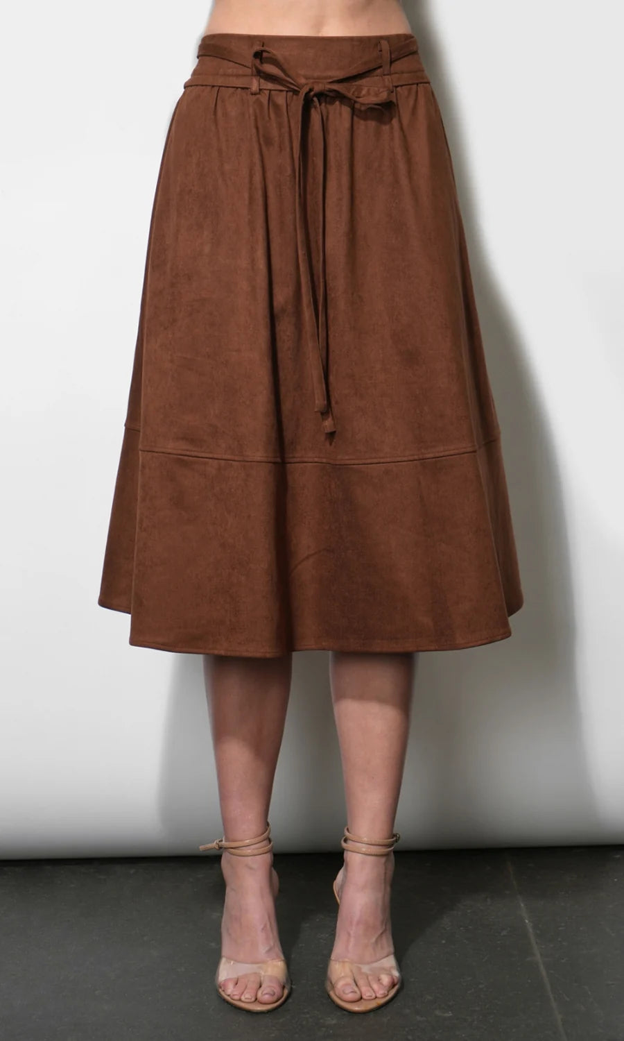 GREYLIN Wren Suede Midi Skirt