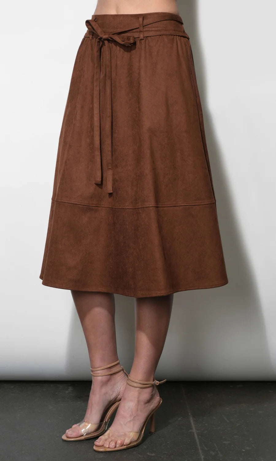 GREYLIN Wren Suede Midi Skirt