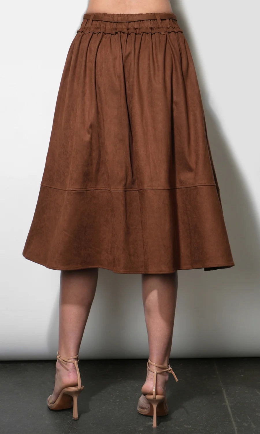 GREYLIN Wren Suede Midi Skirt