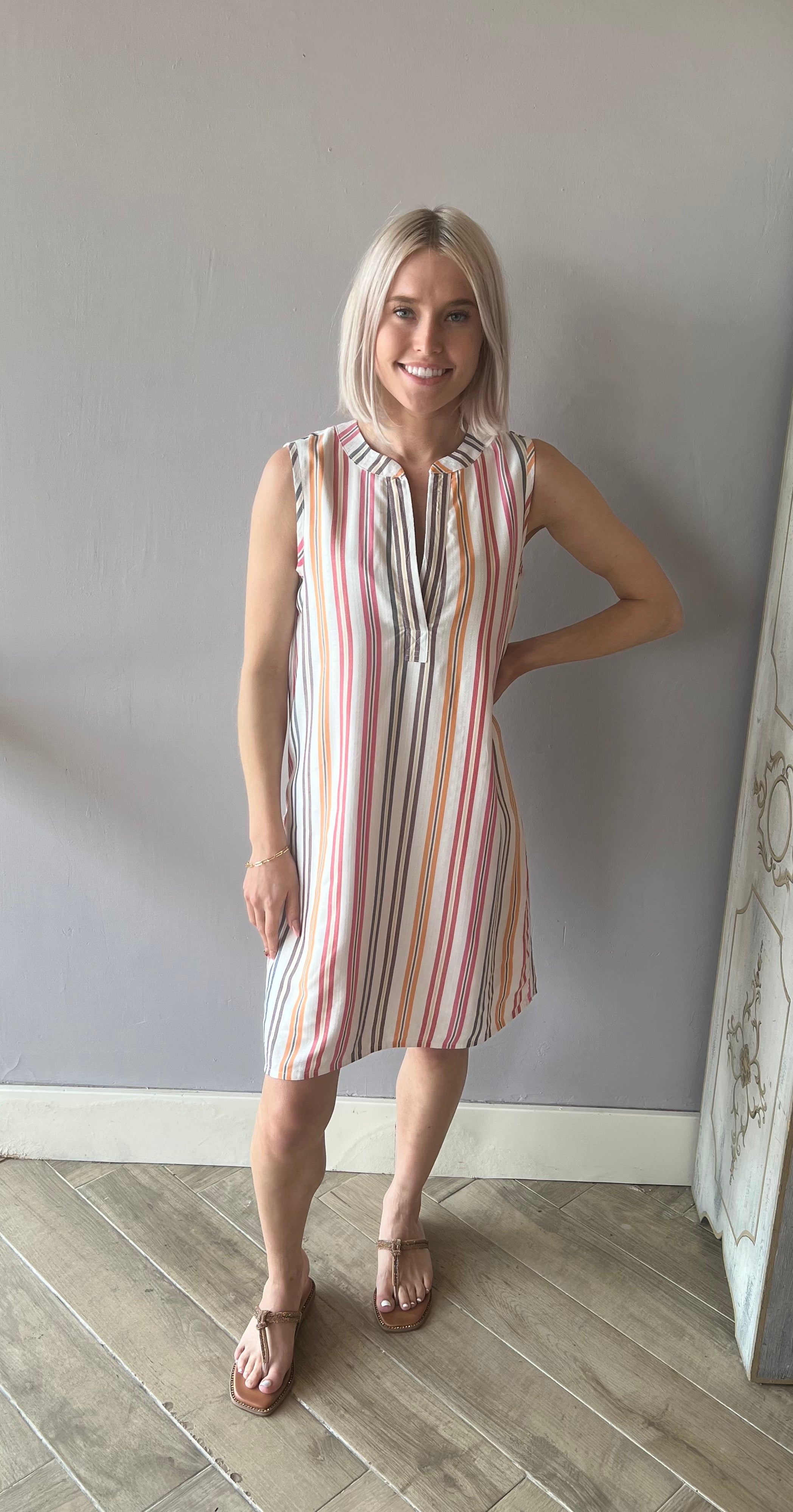 BOBI Stripe BOERNE SplitNeck Dress