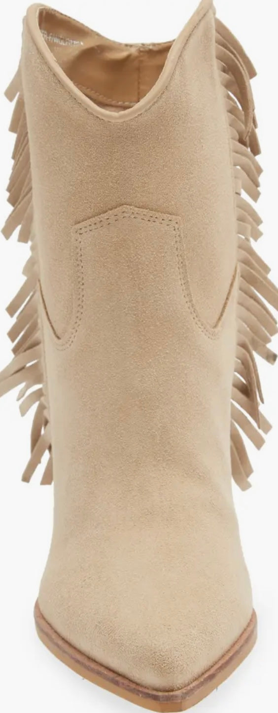 STEVE MADDEN Suede WOLFER-F Fringe Western Bootie
