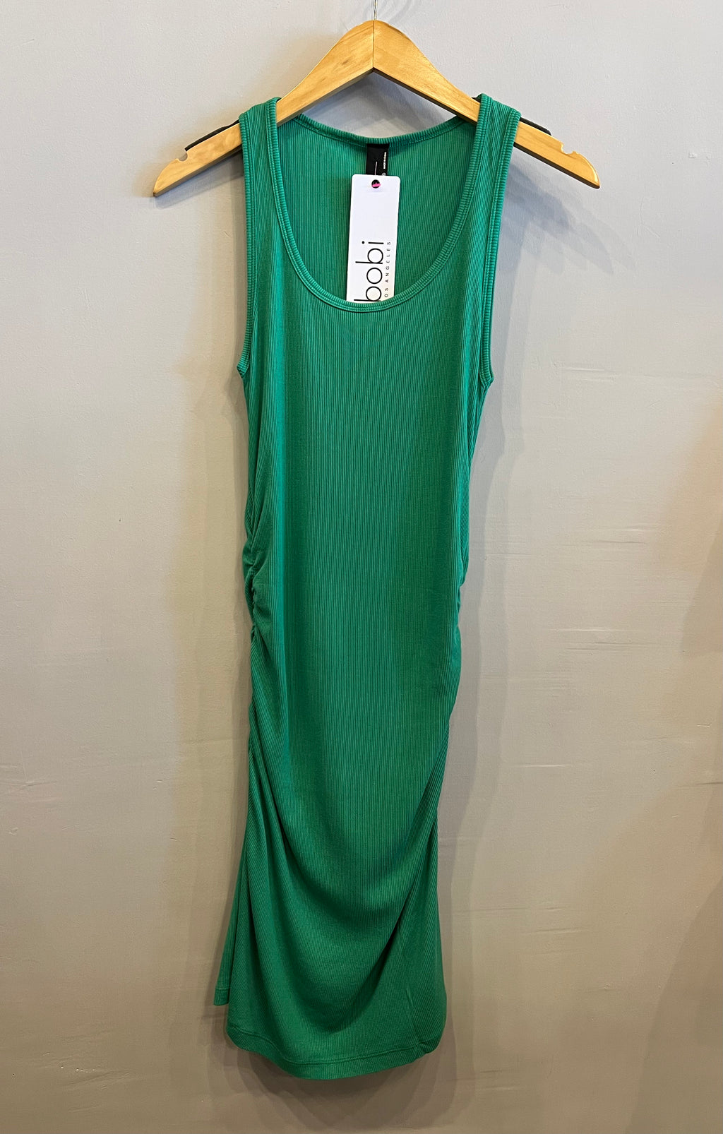 BOBI Side Shirred GREATEST Rib Tank Dress