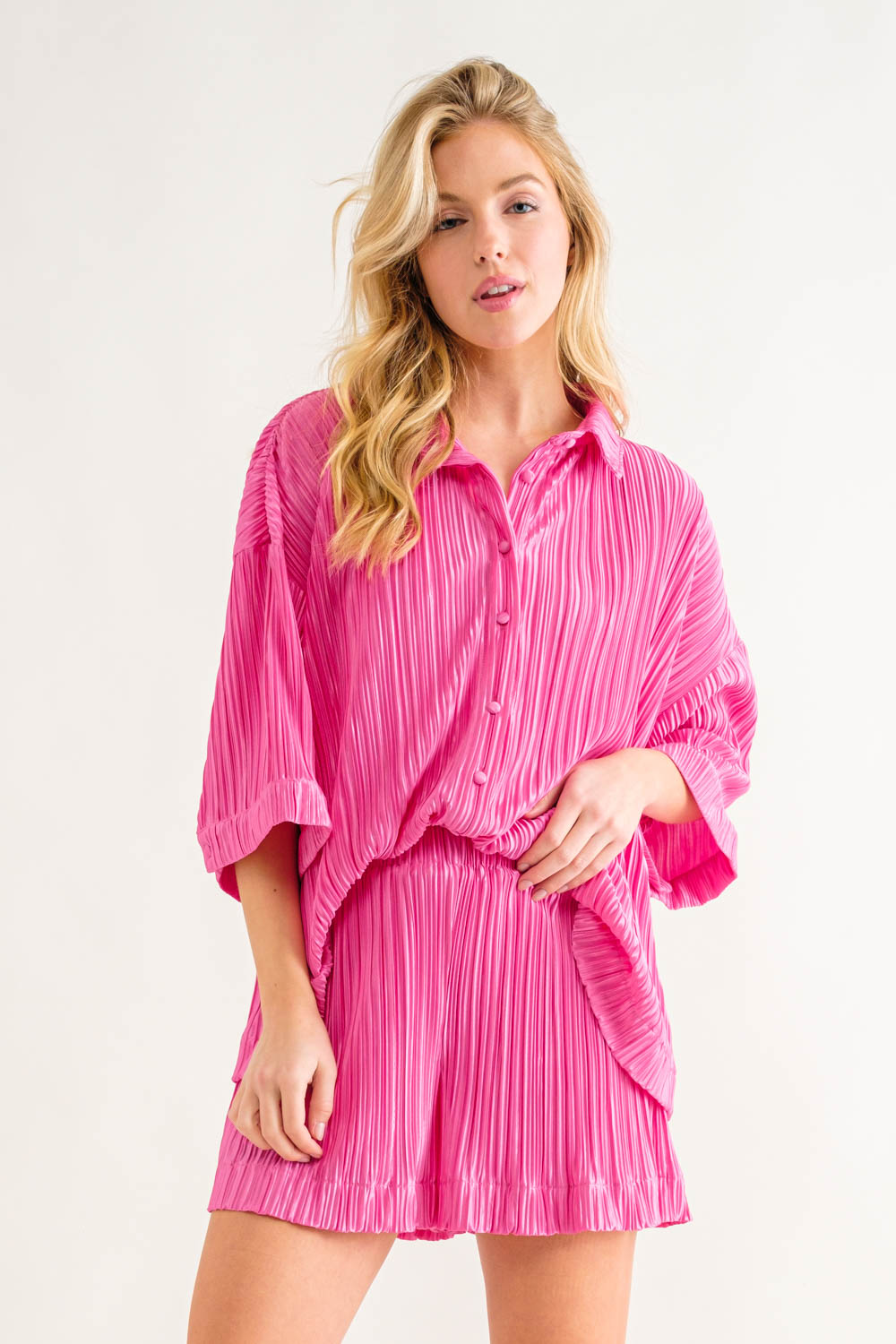 MOD 2pc ButtonDown Collar Top/Short Set