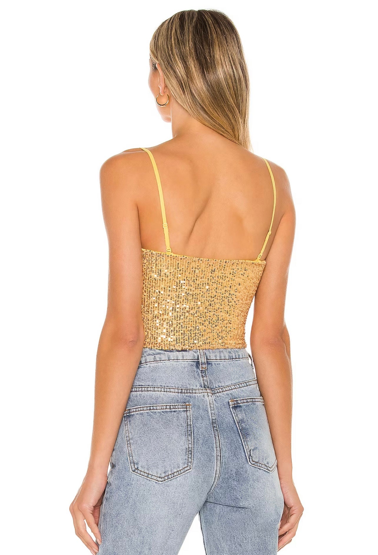 FREE PEOPLE Sequin TA DA Convertible/Strapless Top