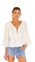 FREE PEOPLE Embroidered SUN VALLEY Top