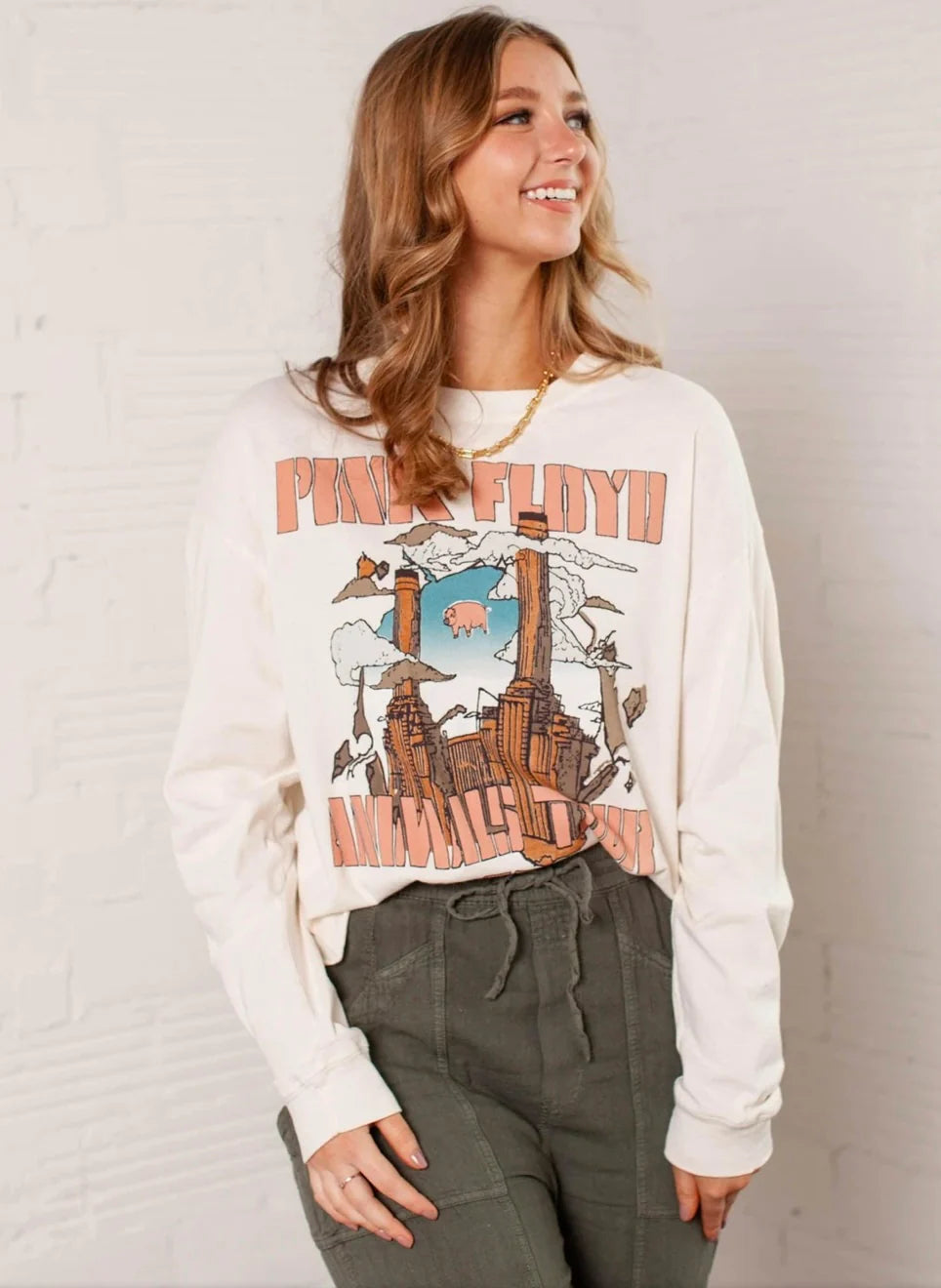 DAYDREAMER Animals Tour 77 PINK FLOYD Long Sleeve Crop Tee