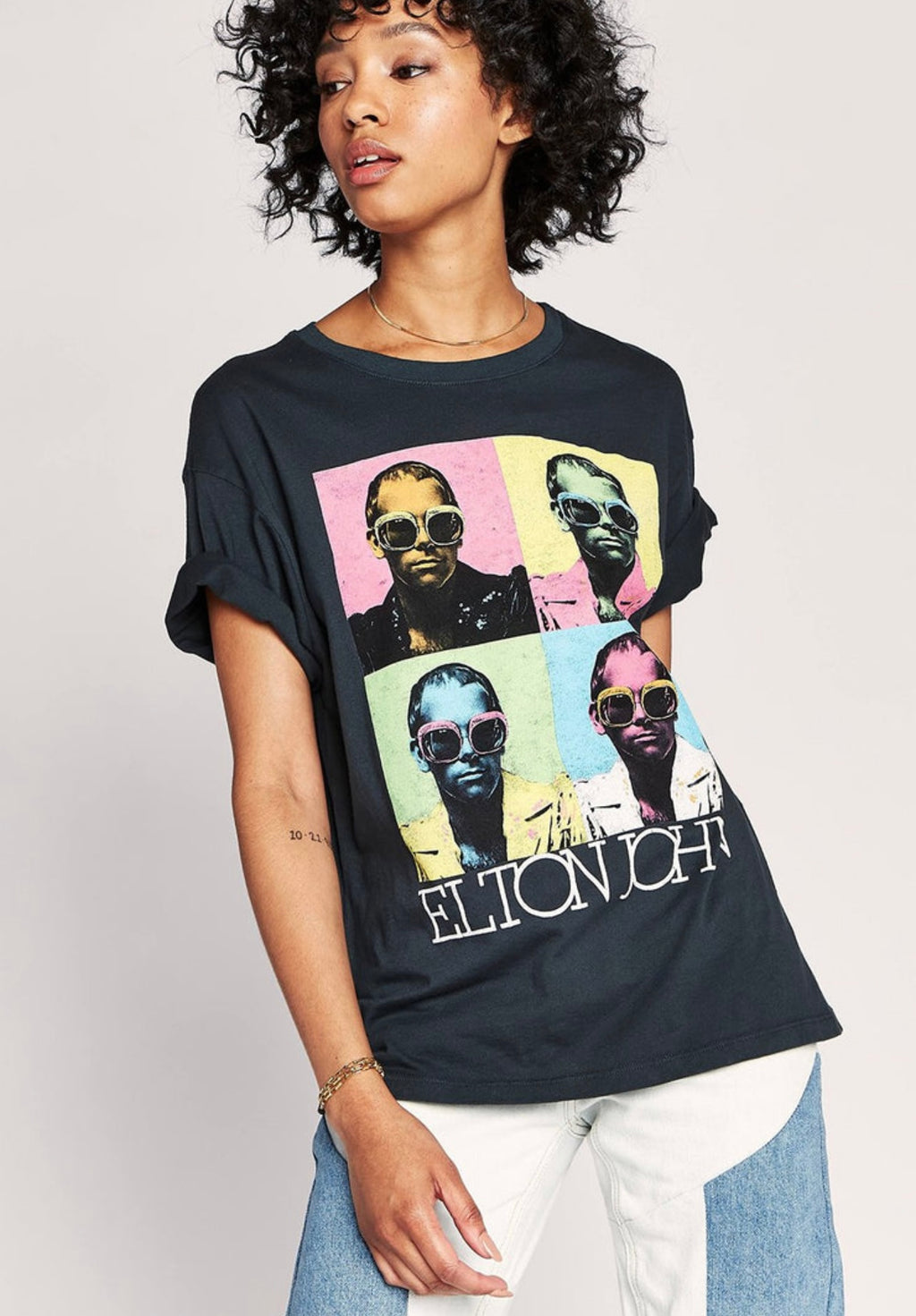 DAYDREAMER Pop Color ELTON JOHN Boyfriend Tee Top