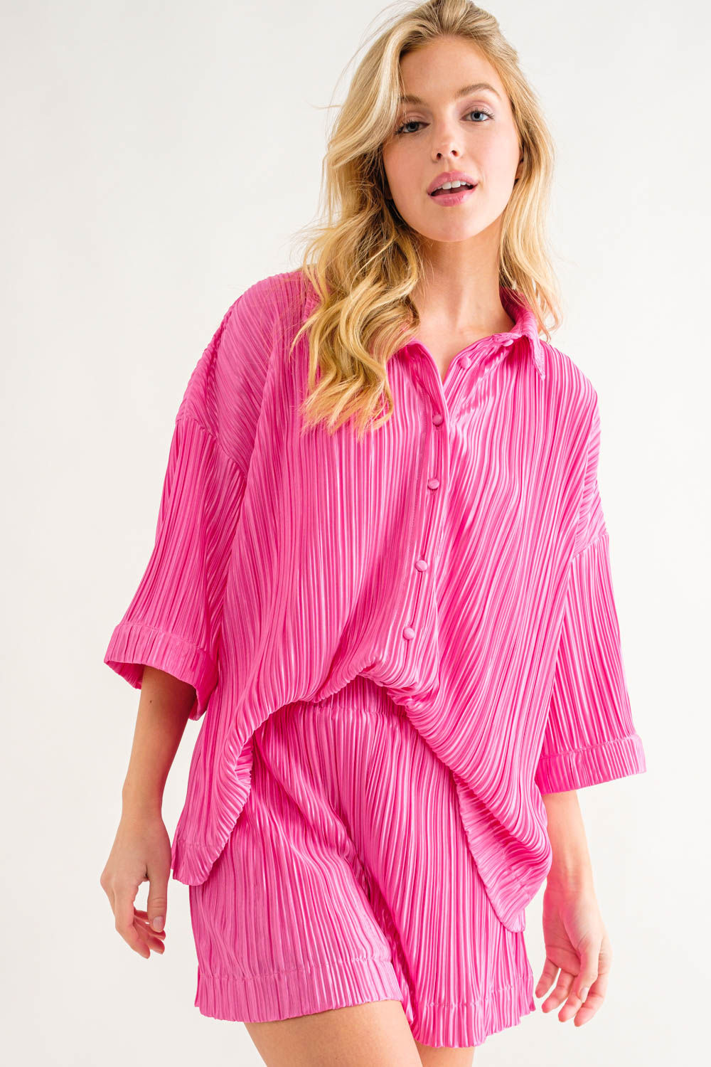 MOD 2pc ButtonDown Collar Top/Short Set