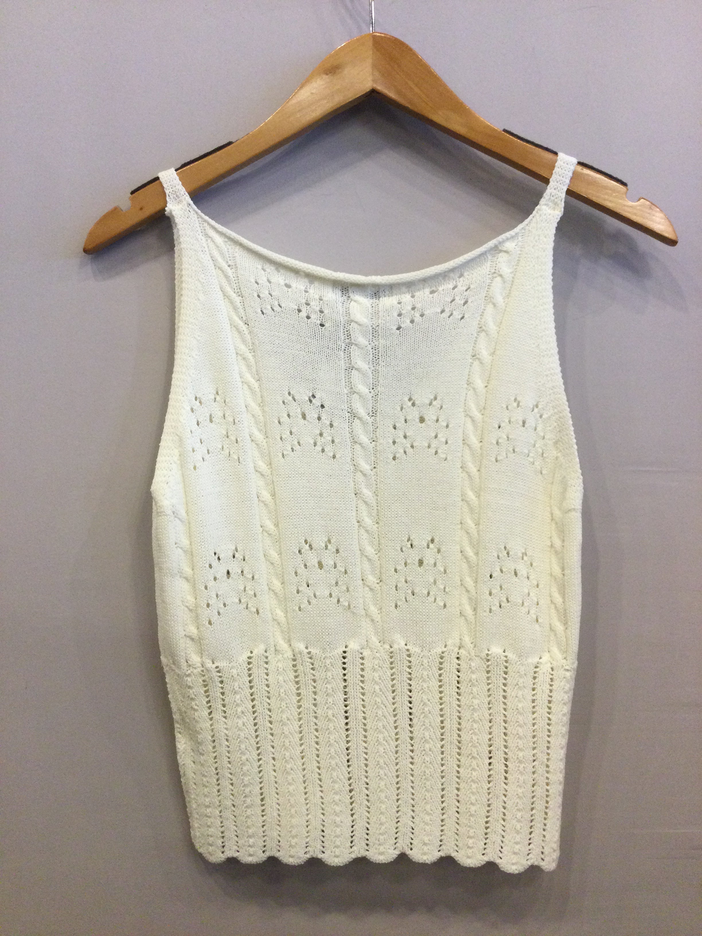 VOID Pointelle V-Neck Fitted Sweater